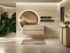 Le travertin dans la salle de bain