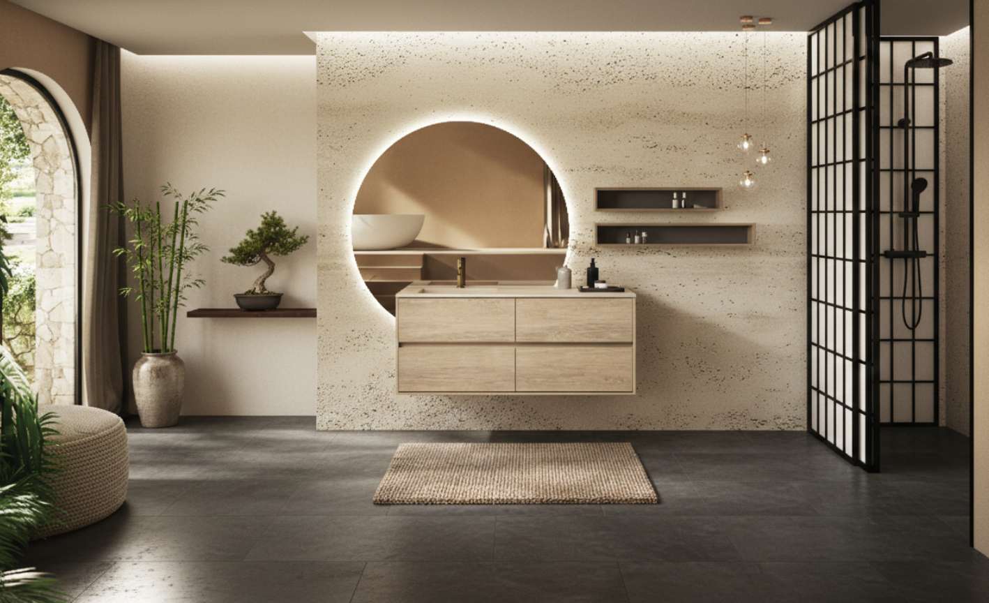 Photo d'une grande salle de bain de style japonais