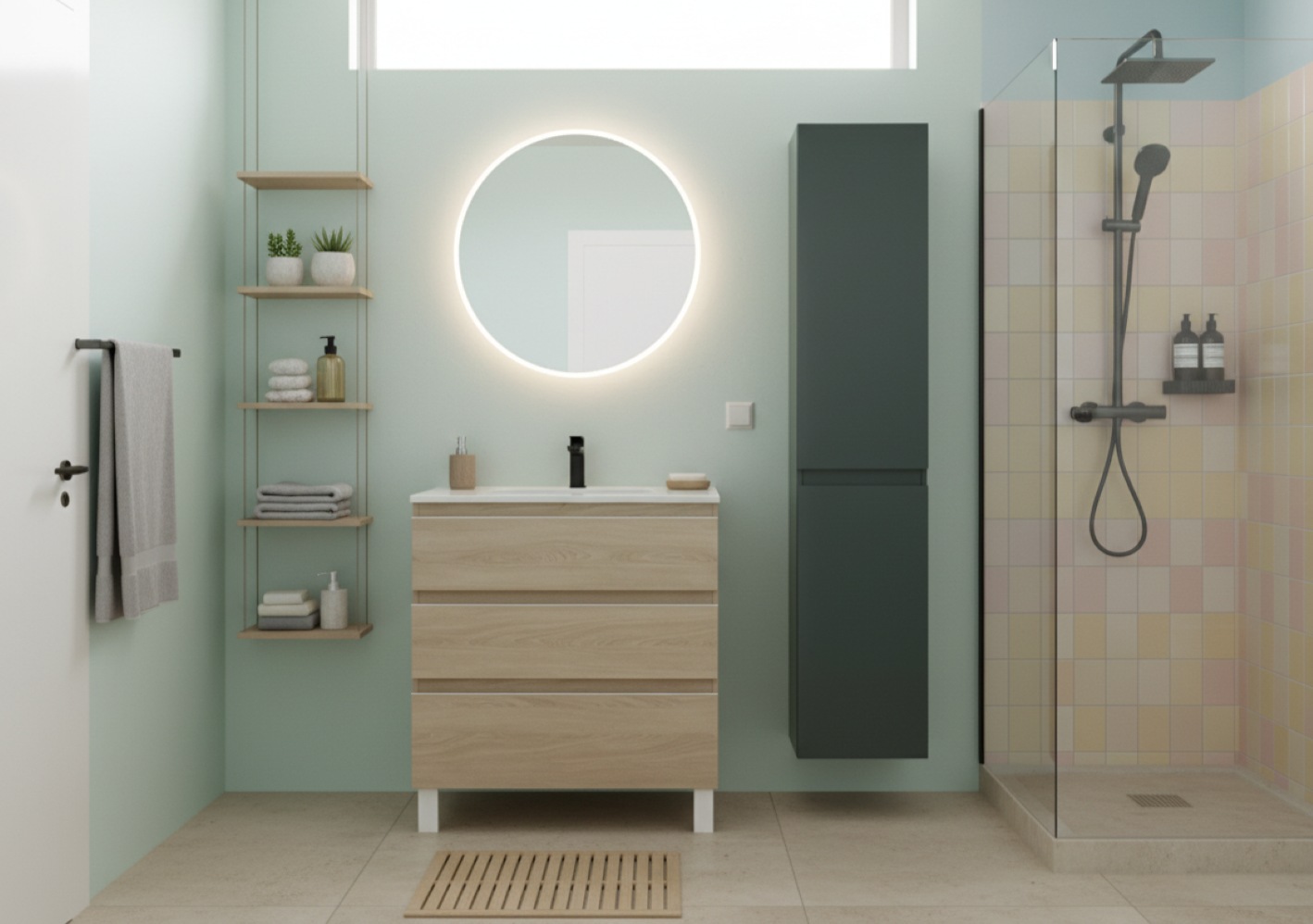 Image d’une petite salle de bain design zen