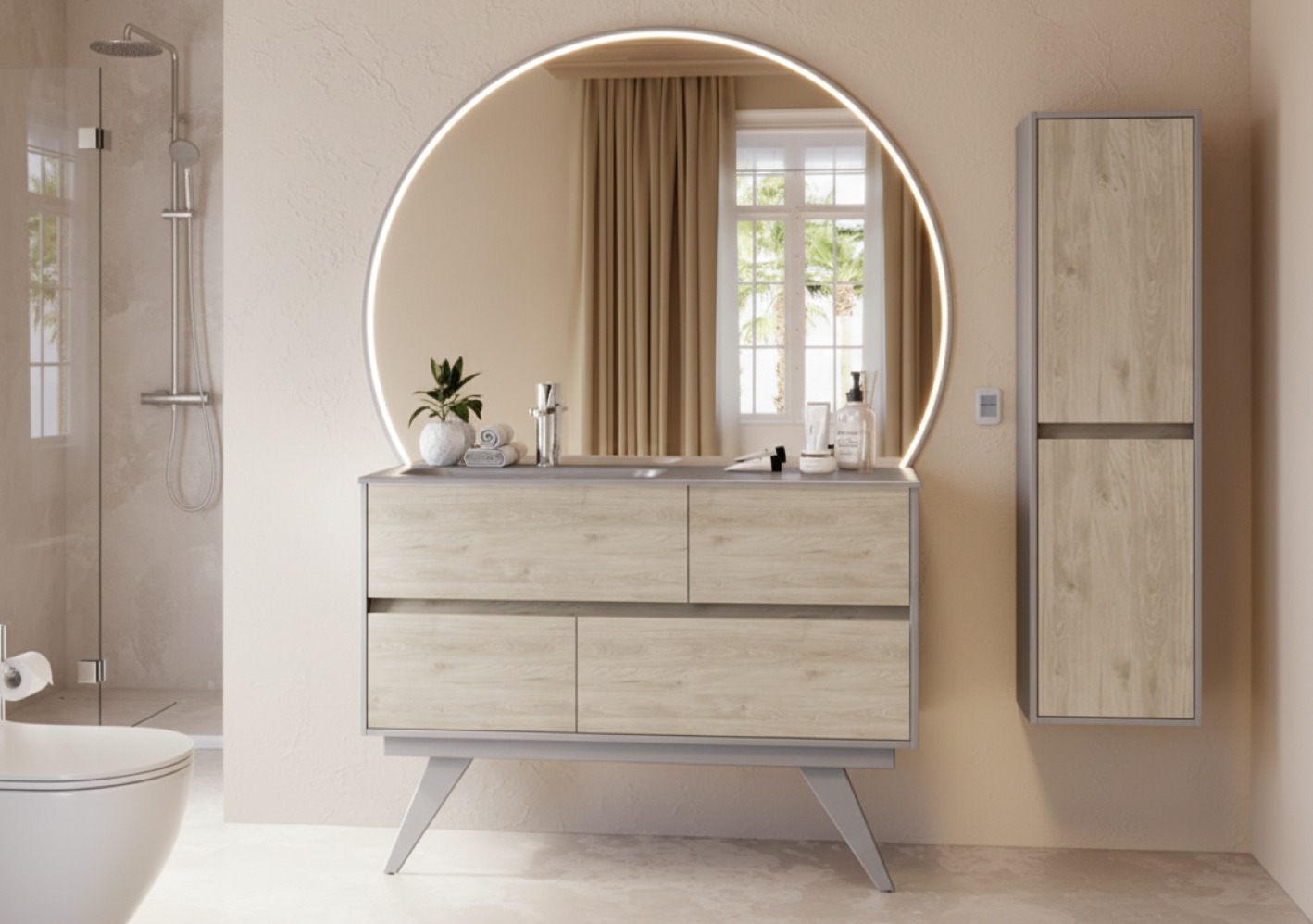 Image d’une petite salle de bain design scandinave