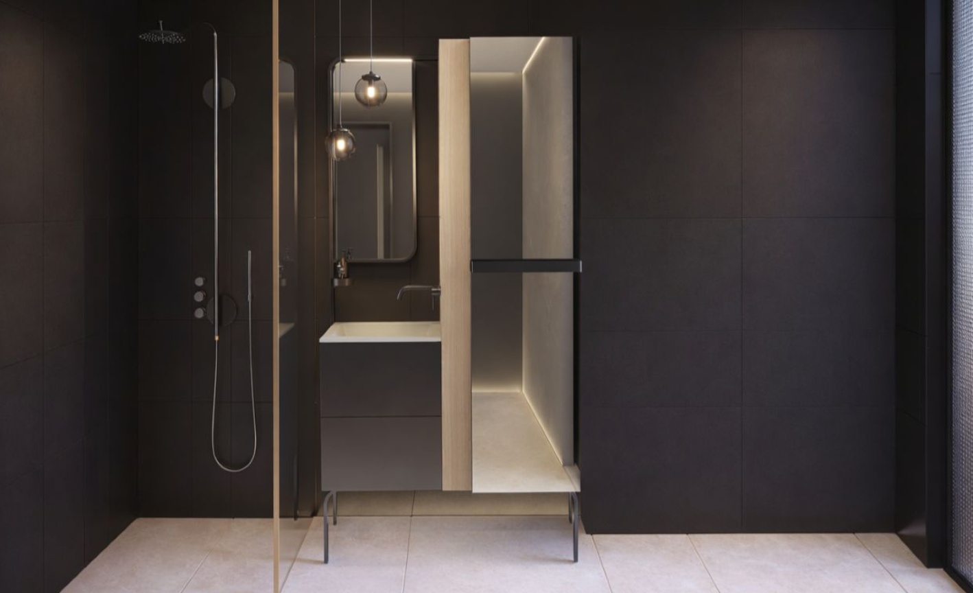 image d’une petite salle de bain design sanijura de la collection tiny