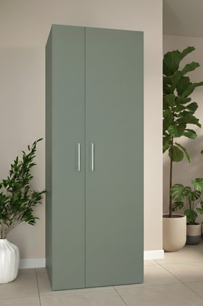 Photo d'une colonne pour cacher sa machine à laver de couleur vert sauge