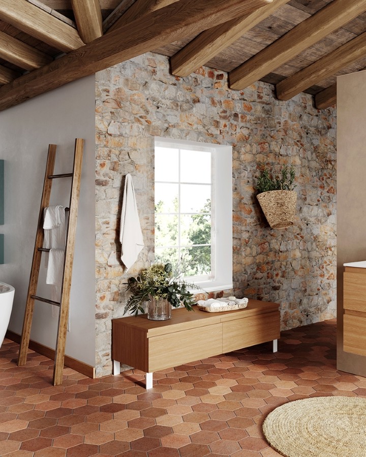 Commode en bois massif Halo 140 cm